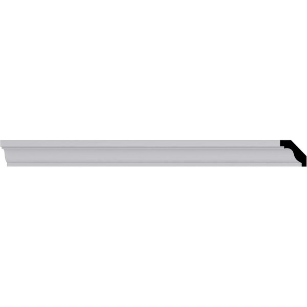 Ekena Millwork 1 1/4"H x 1 1/4"P x 1 3/4"F x 94 1/2"L Hillsborough Traditional Smooth Crown Moulding MLD01X01X01HI - main